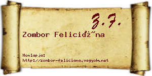 Zombor Feliciána névjegykártya